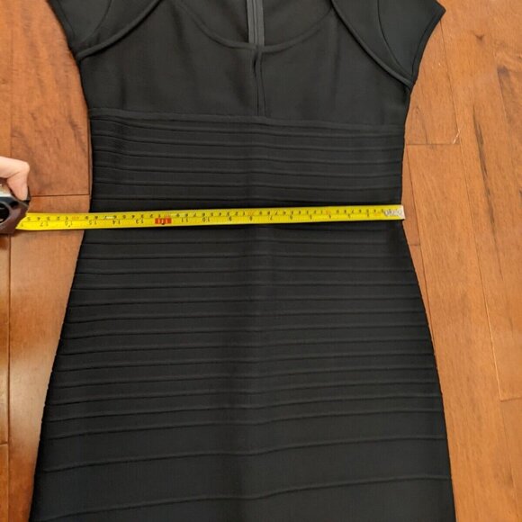 Herve Leger Paris women's black dress size large rayon mix - Picture 6 of 8